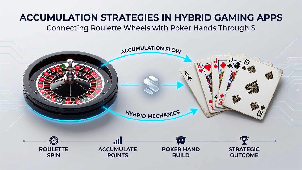 Mobile screen showing point conversion between roulette results and poker rewards in a unified dashboard