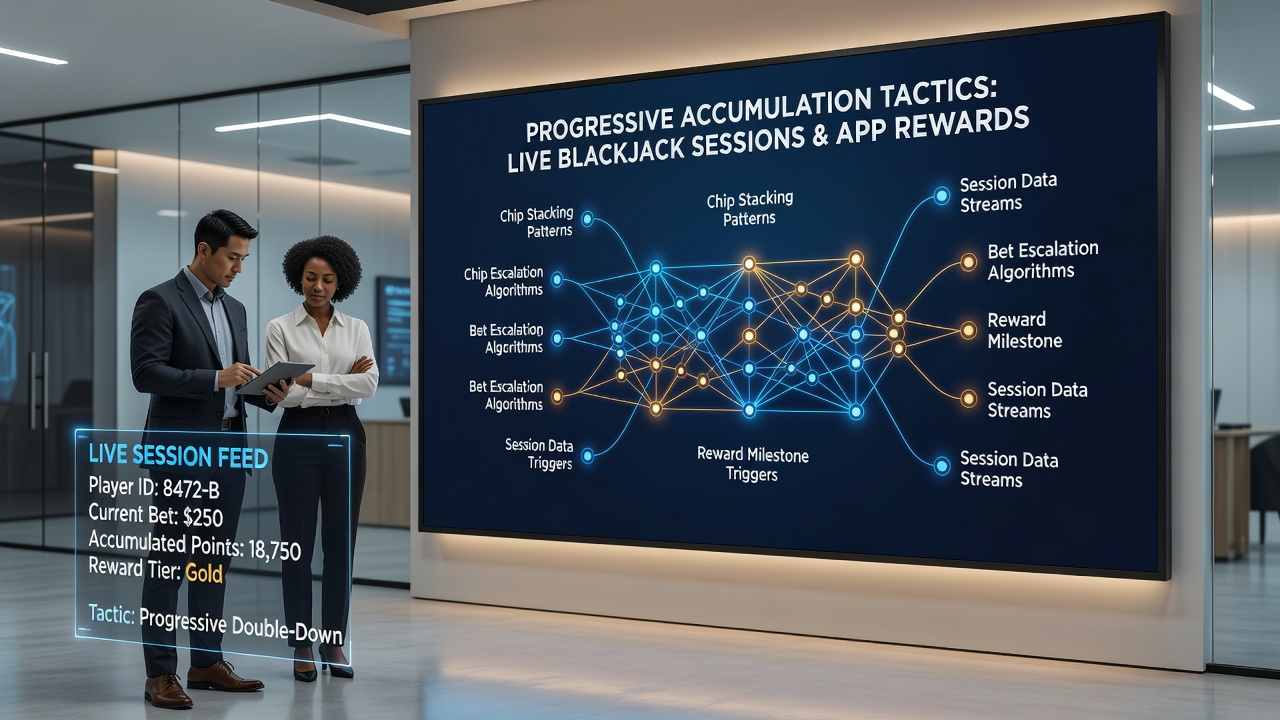 Detailed view of reward accumulation dashboard displaying tier progression and blackjack session statistics